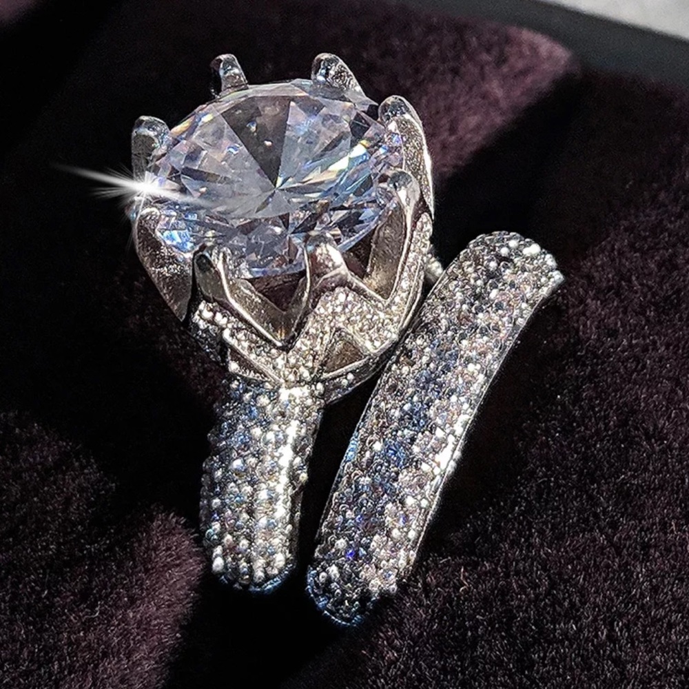 💯 NEW 925 STERLING SILVER DIAMOND RING
